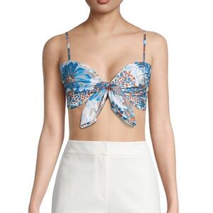 AMUR Alva Floral Tie-Front Bralette Top